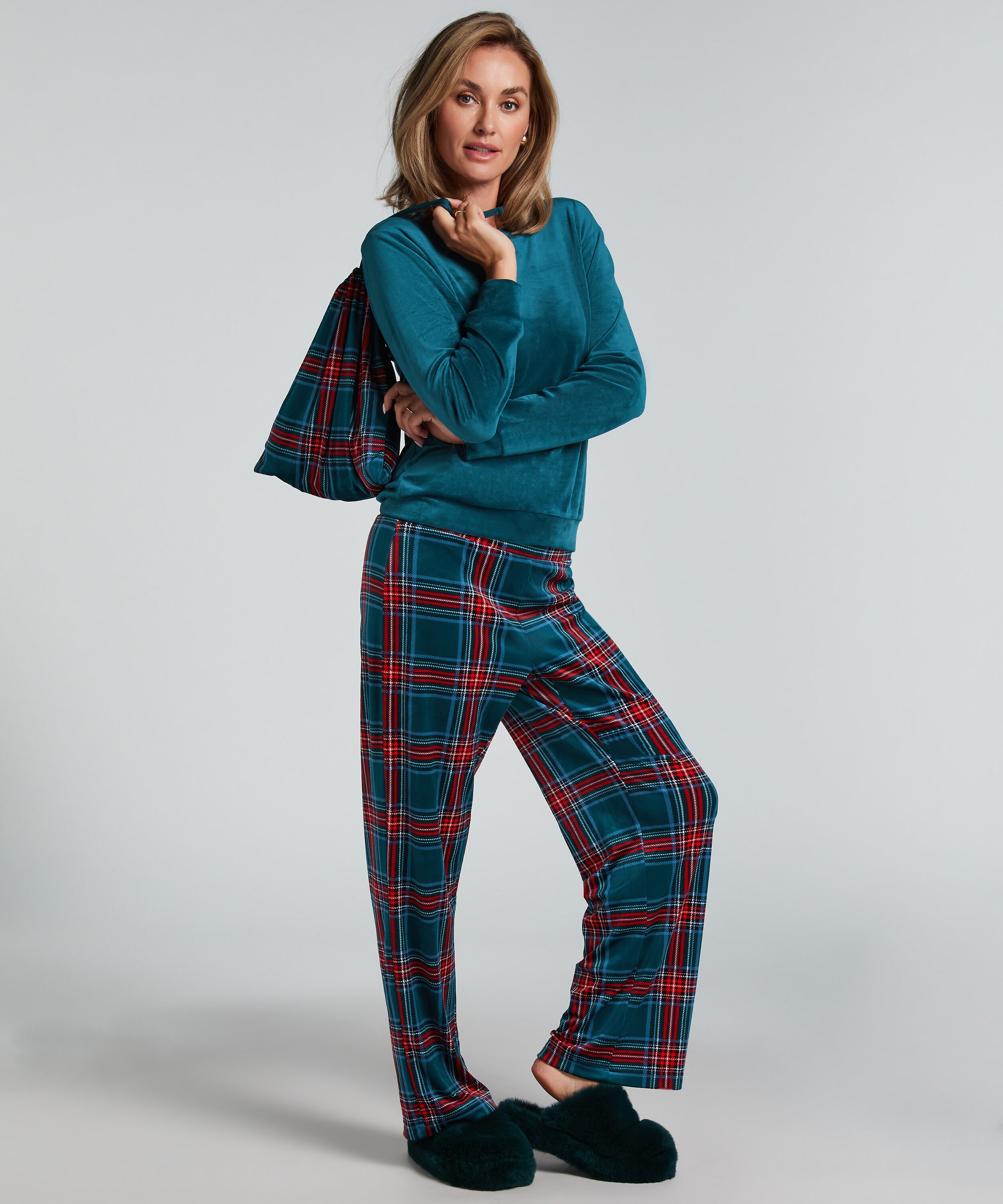 Pyjamaset met tas, Blauw