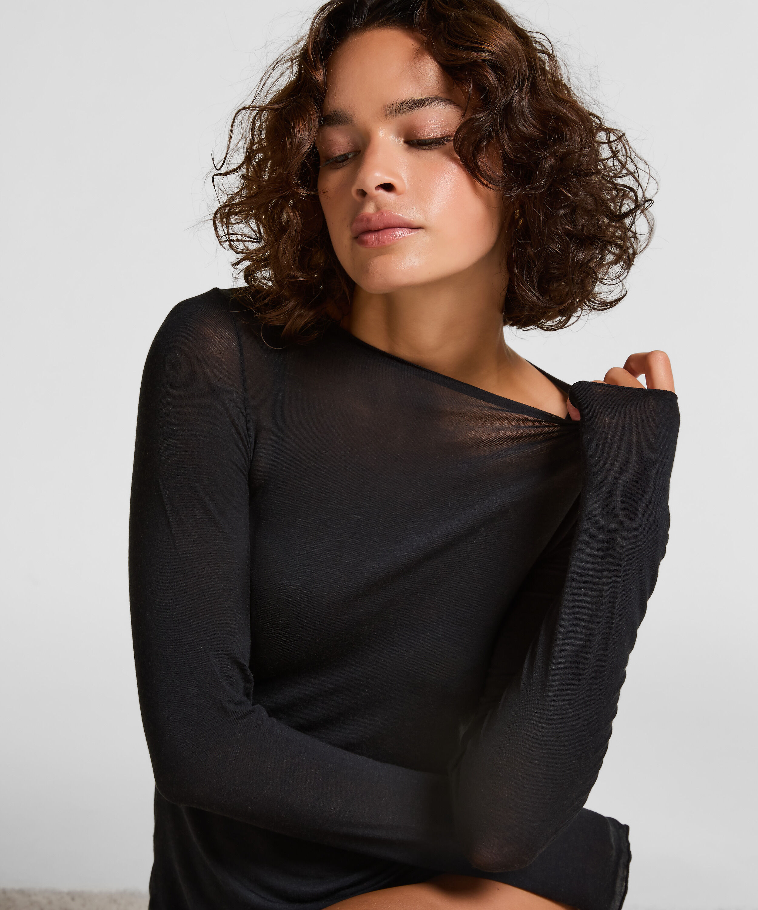 super soft Boothals Shirt met Cashmere