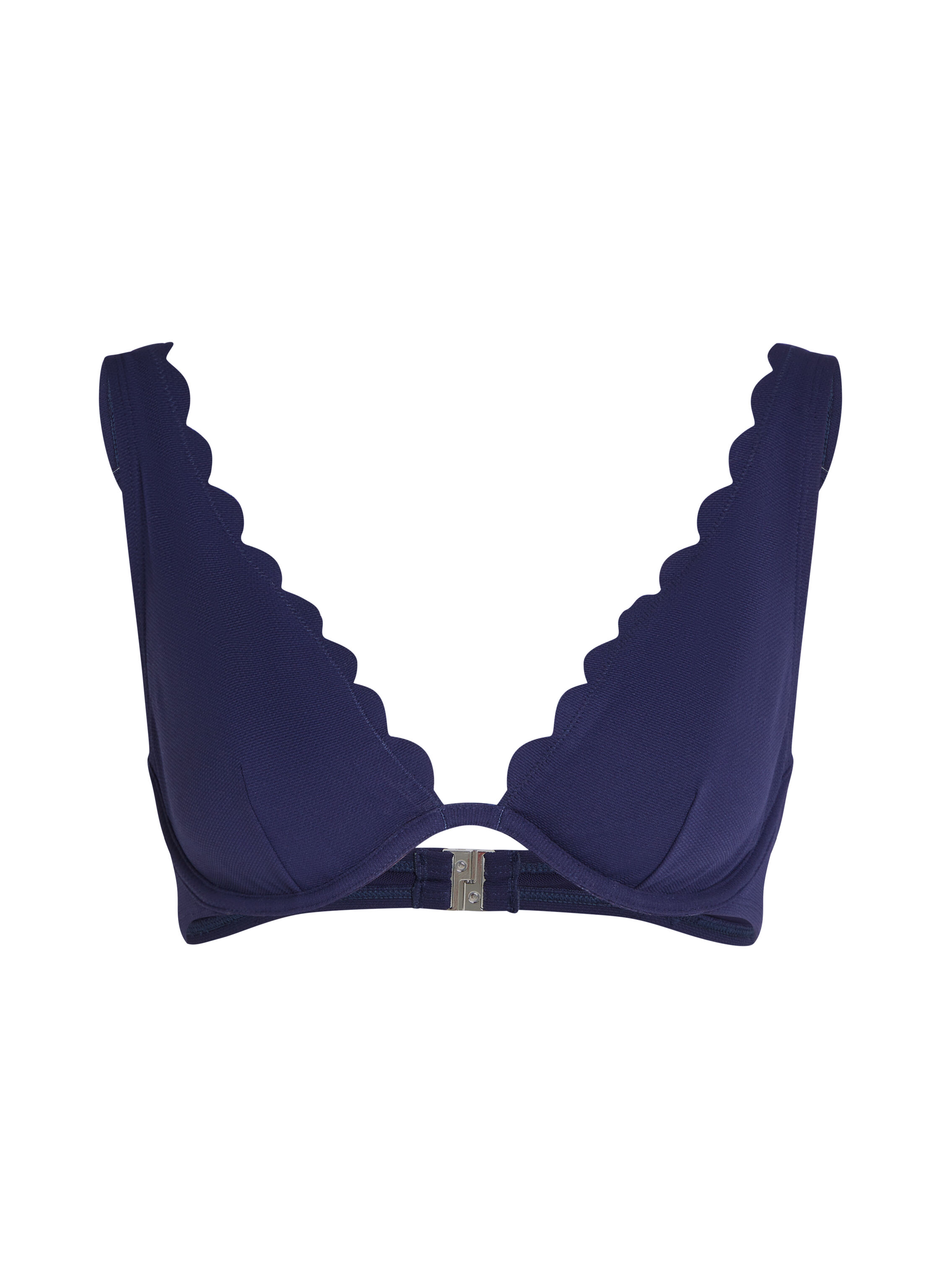 Niet-voorgevormde beugel bikinitop Scallop, Blauw