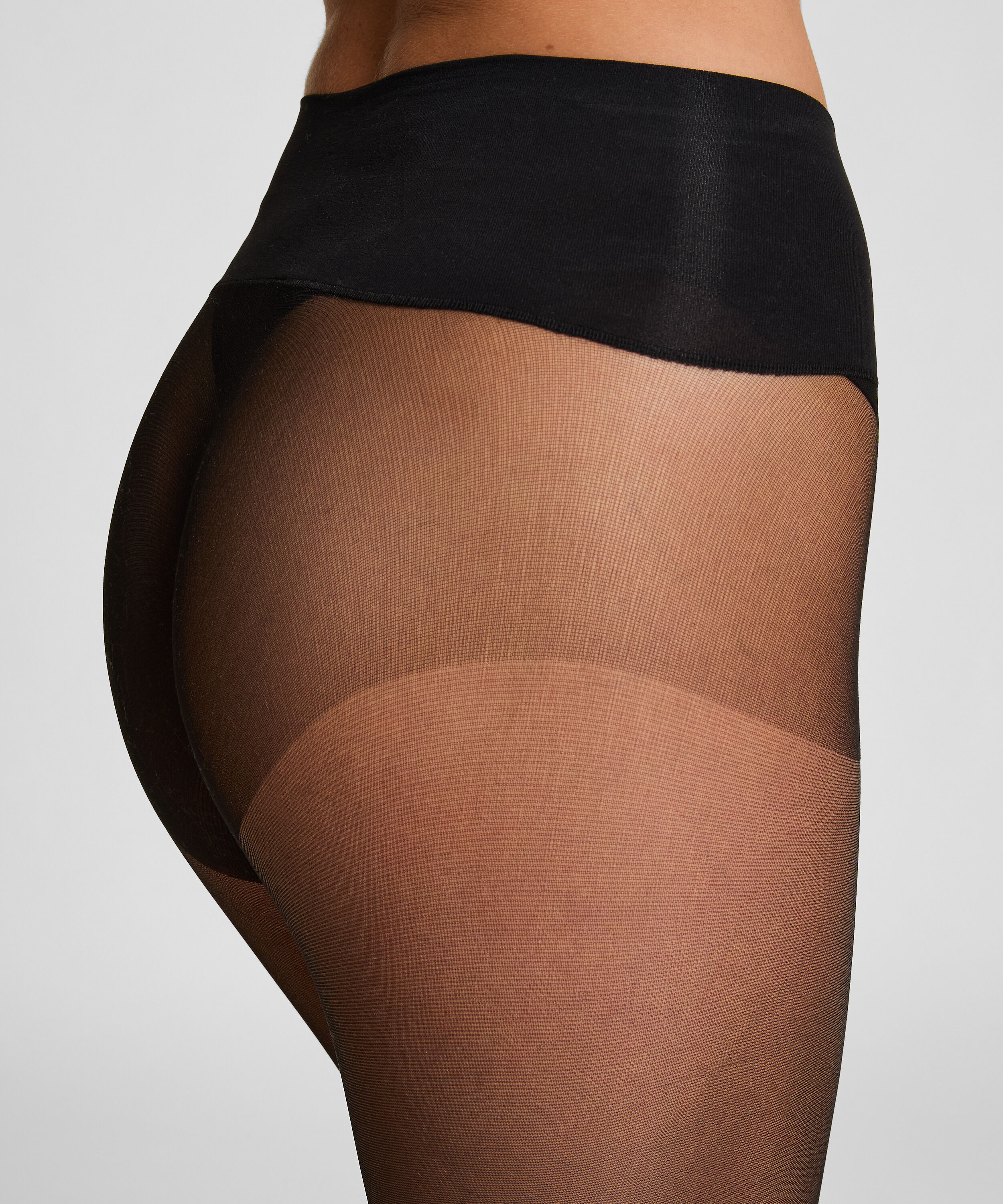 BANANALU Damespanty, 20 denier, met comfortabele tailleband, heupband, vitamine E, zwart, L