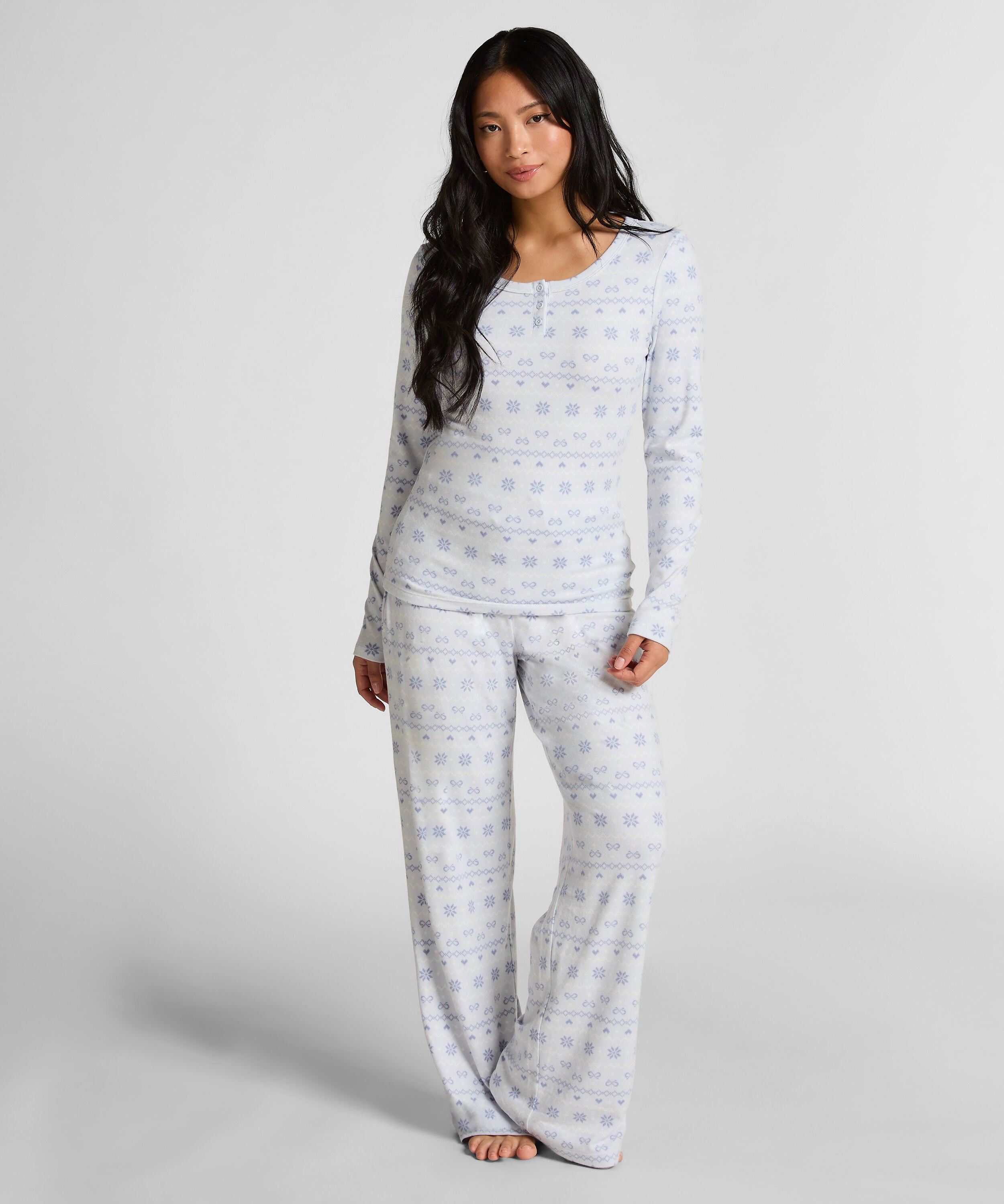 Jersey pyjamaset Fairisle, Blauw