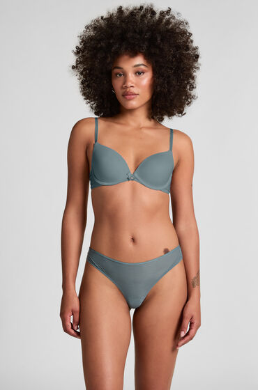 Hunkemöller Invisible string Stripe mesh Grijs