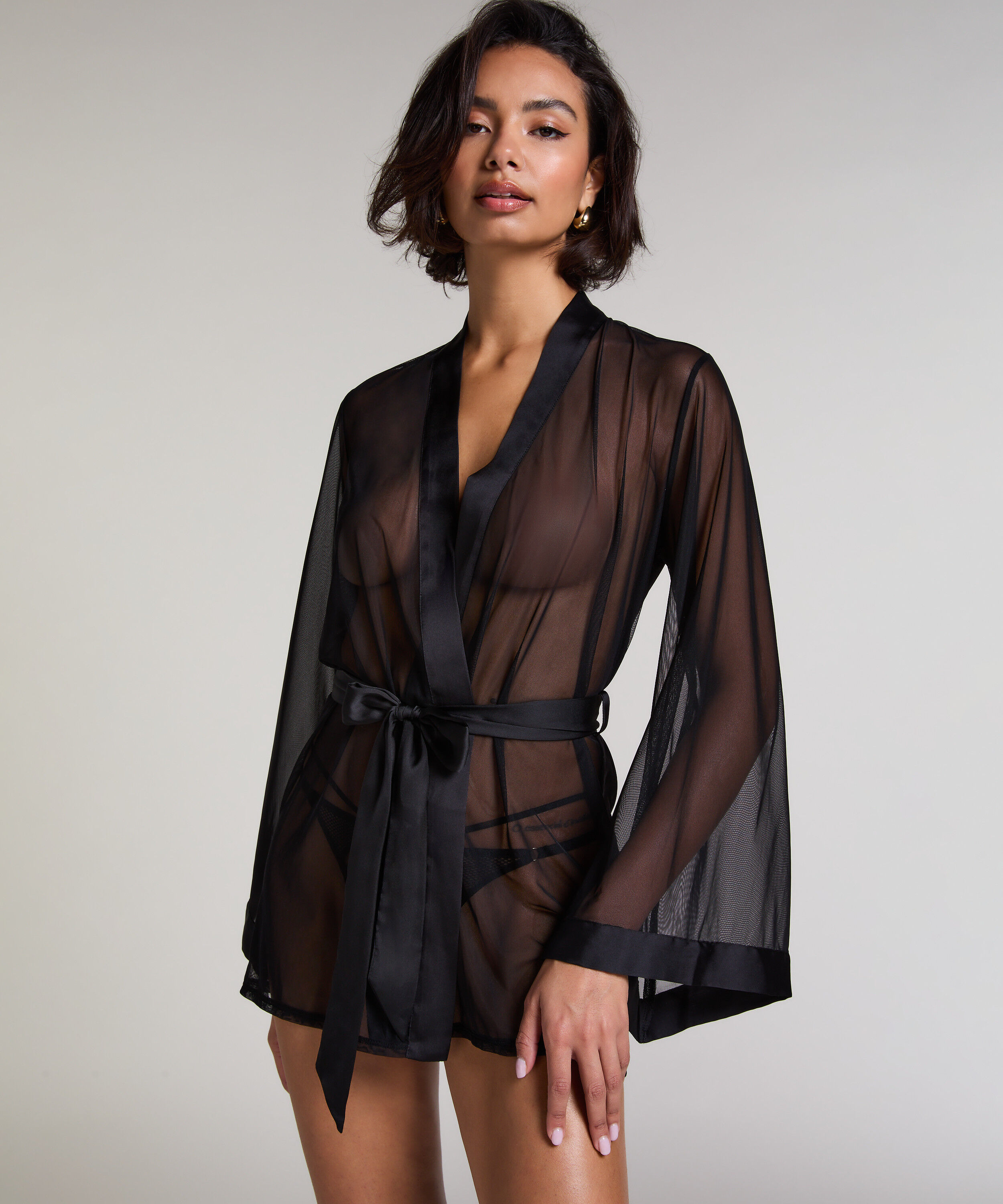 Kimono Maxime Tulle, Zwart