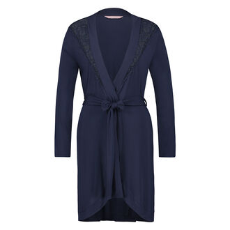 Badjas Modal Lace, Blauw