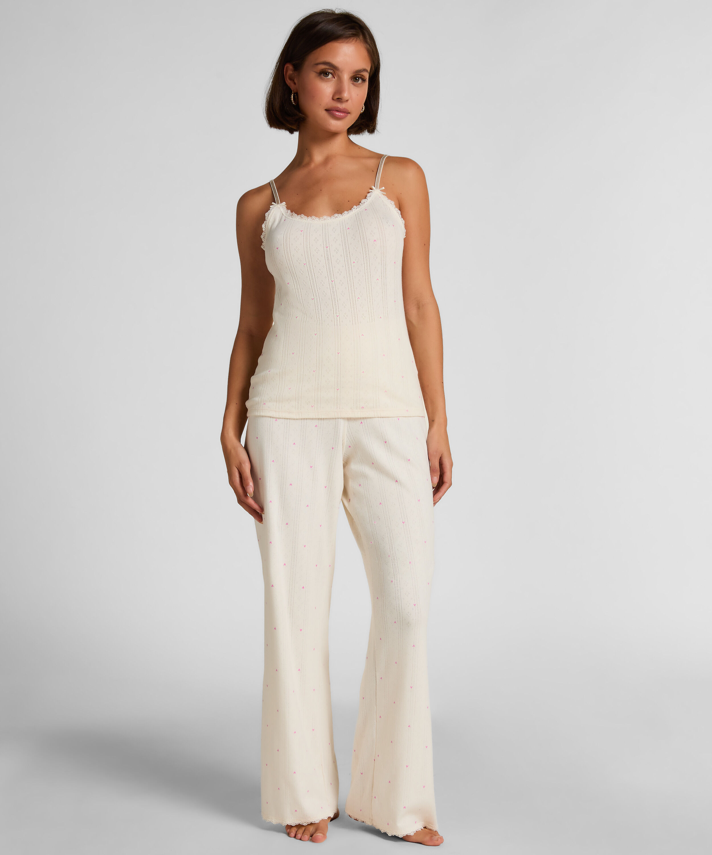 Pyjama Set Pointelle, Wit Pyjama Set Pointelle, Wit