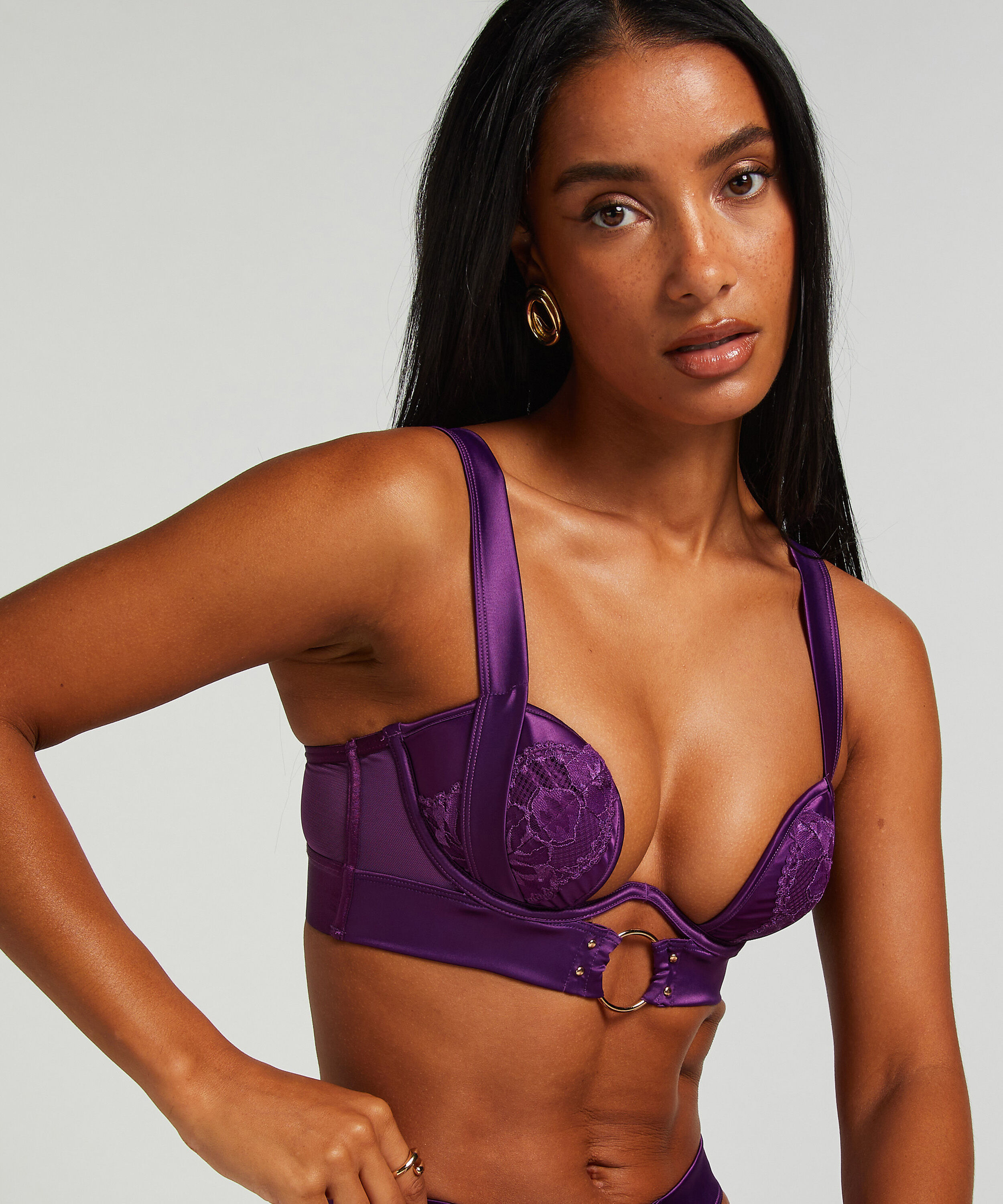 Voorgevormde longline beugel bh Elsa, Paars