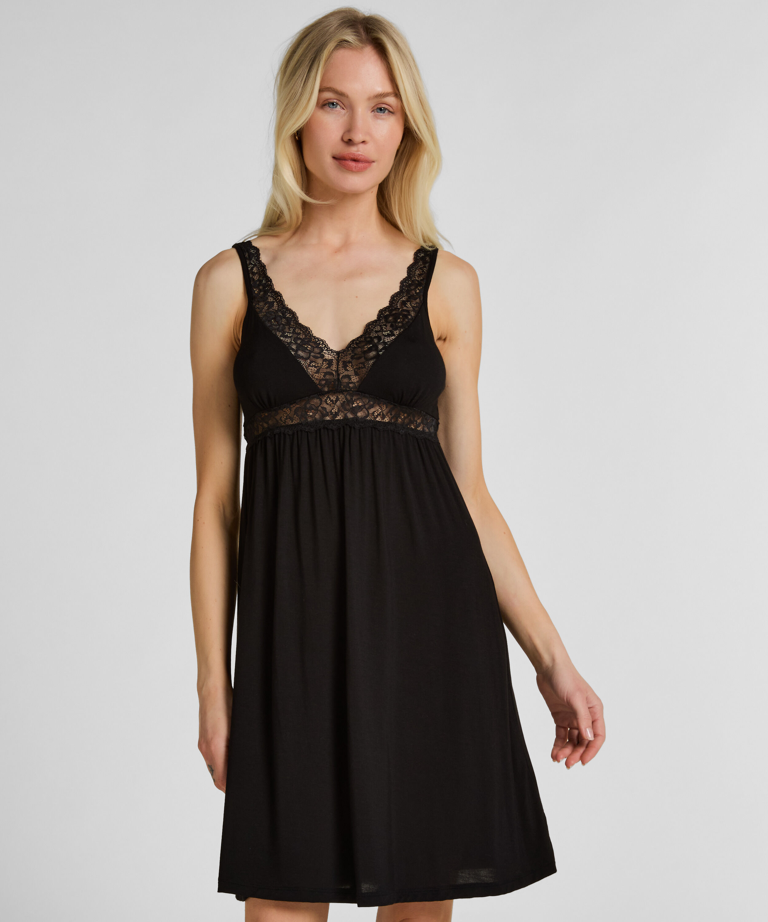Jersey Slipdress, Zwart