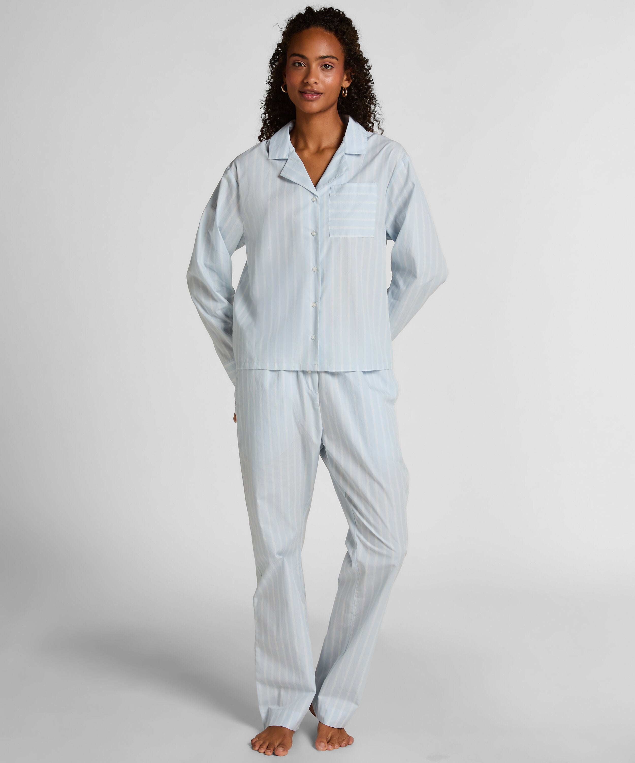 Geweven katoenen broek met streep