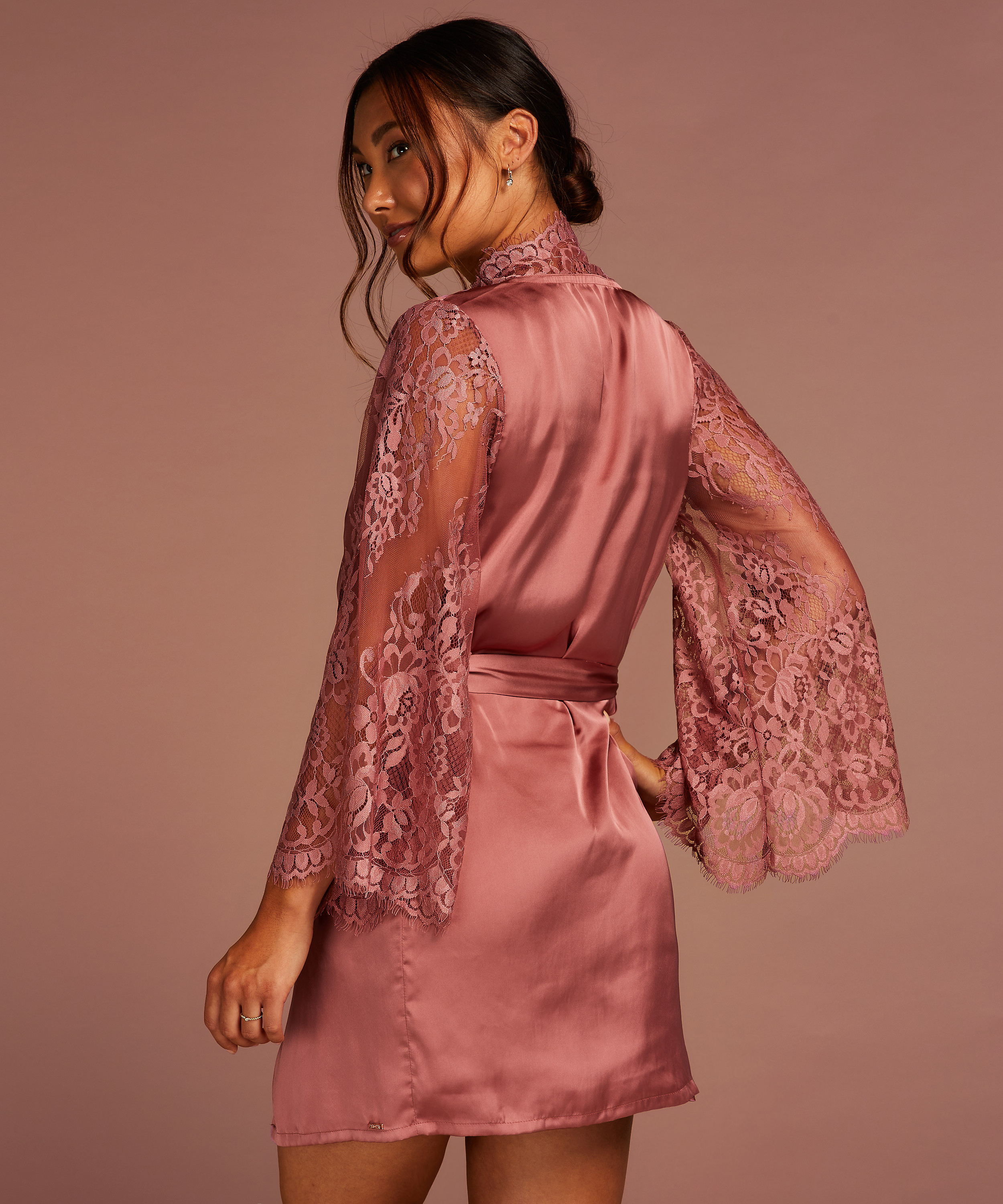 Kimono All Over Lace, Roze, main