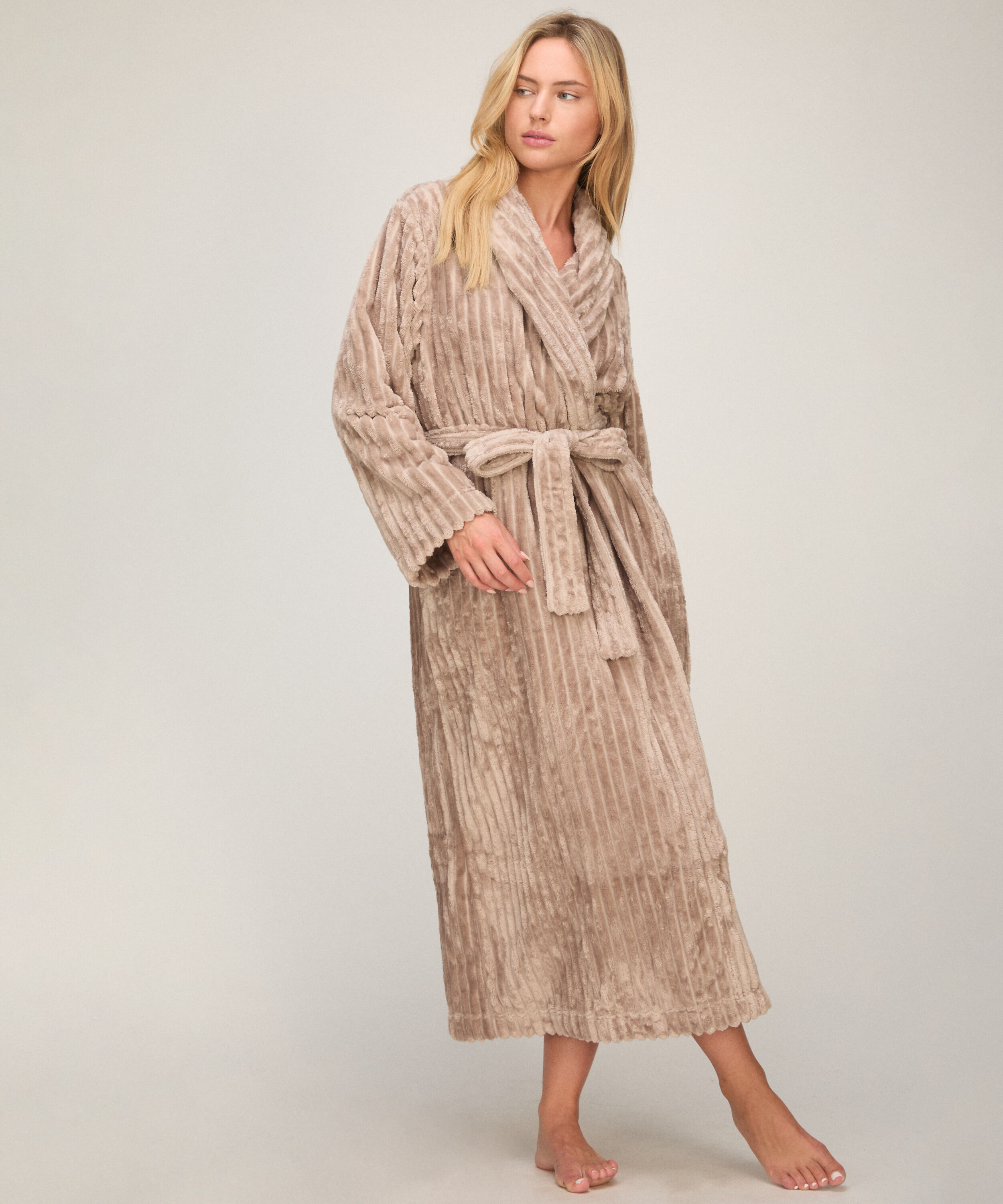 Badjas Jacqueared Fleece, Beige Badjas Jacqueared Fleece, Beige