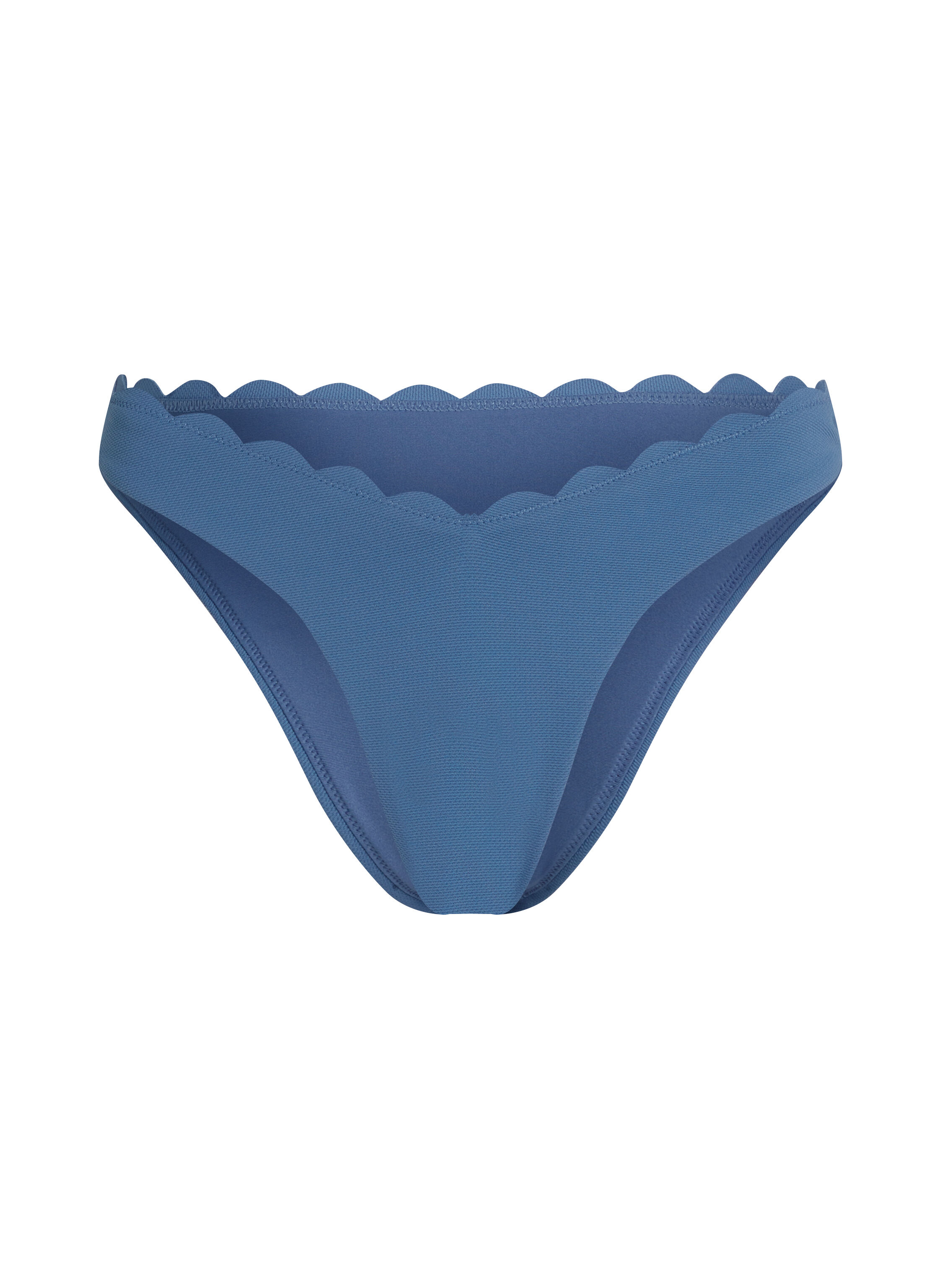 Hoog uitgesneden Bikinibroekje Scallop, Blauw Hoog uitgesneden Bikinibroekje Scallop, Blauw