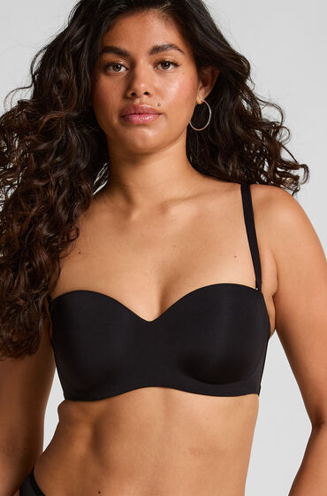 Hunkemöller Voorgevormde strapless push-up beugel-bh Smooth Zwart