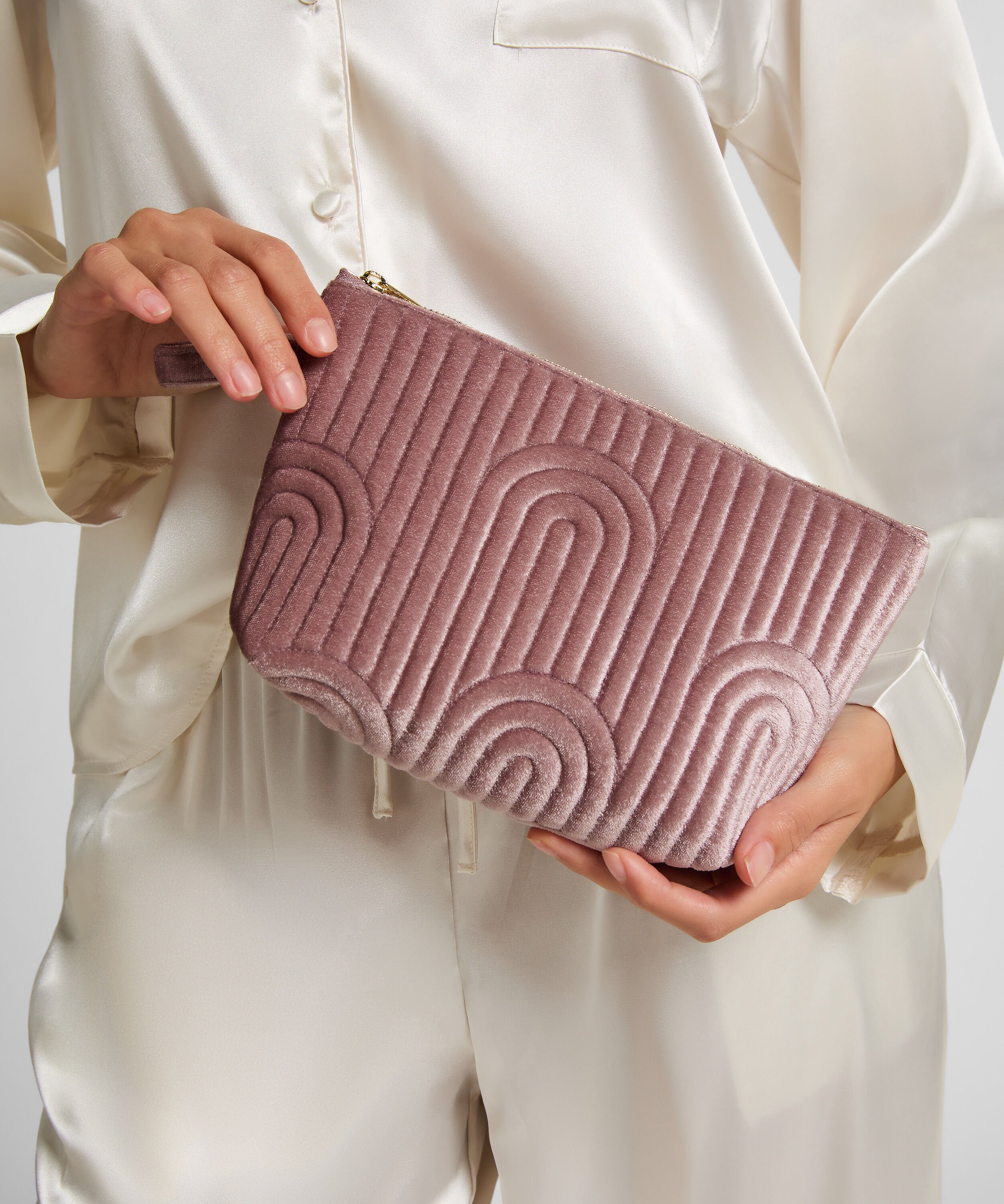 Velours make-up tasje klein, Paars Velours make-up tasje klein, Paars