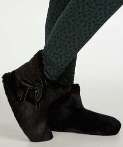 Pantoffels Fake Fur Lurex, Zwart