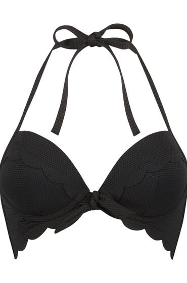 Hunkemöller Voorgevormde push-up beugel bikinitop Scallop Cup A – E Zwart