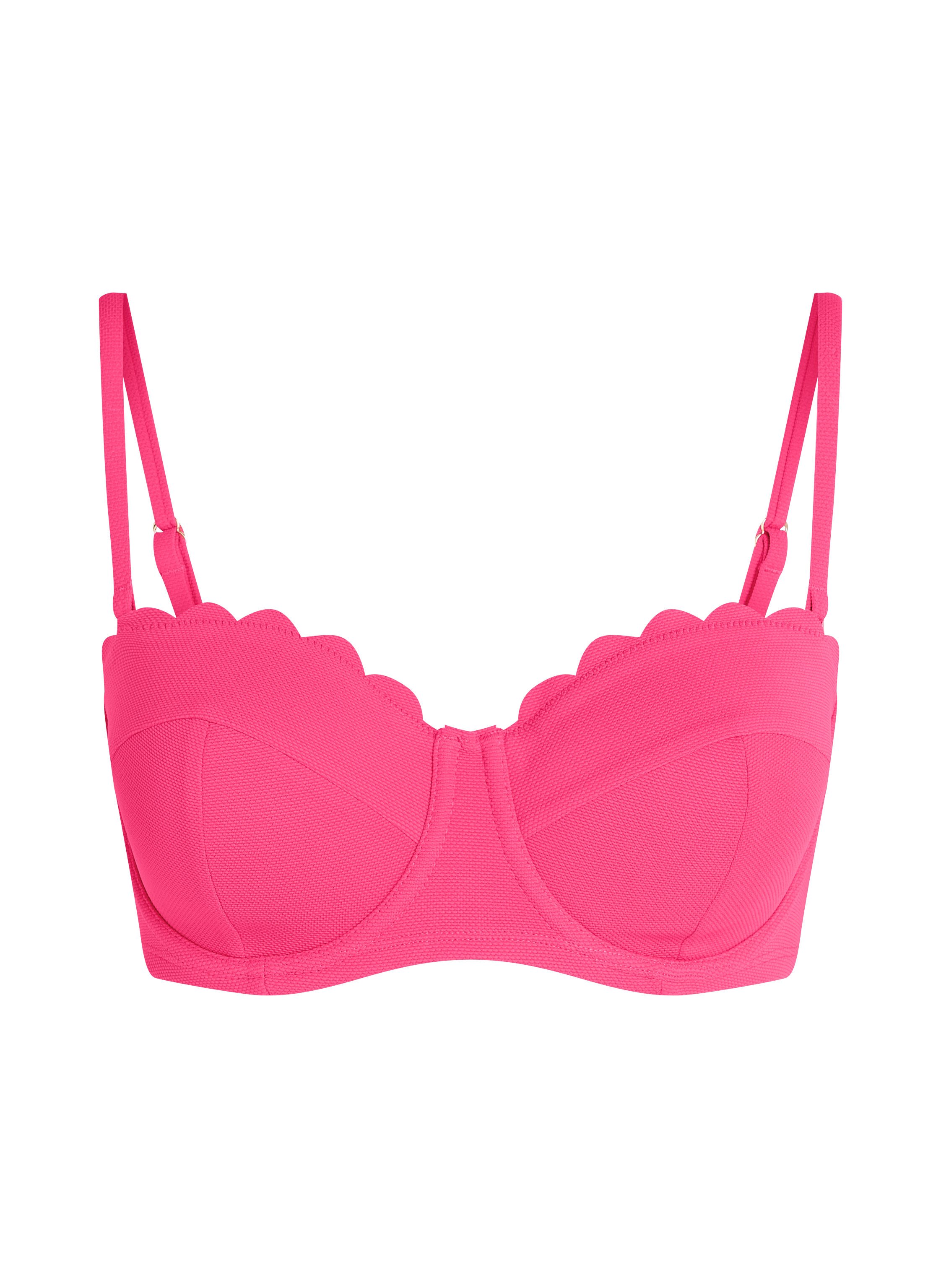 Voorgevormde beugel bikinitop Scallop Cup E +, Roze