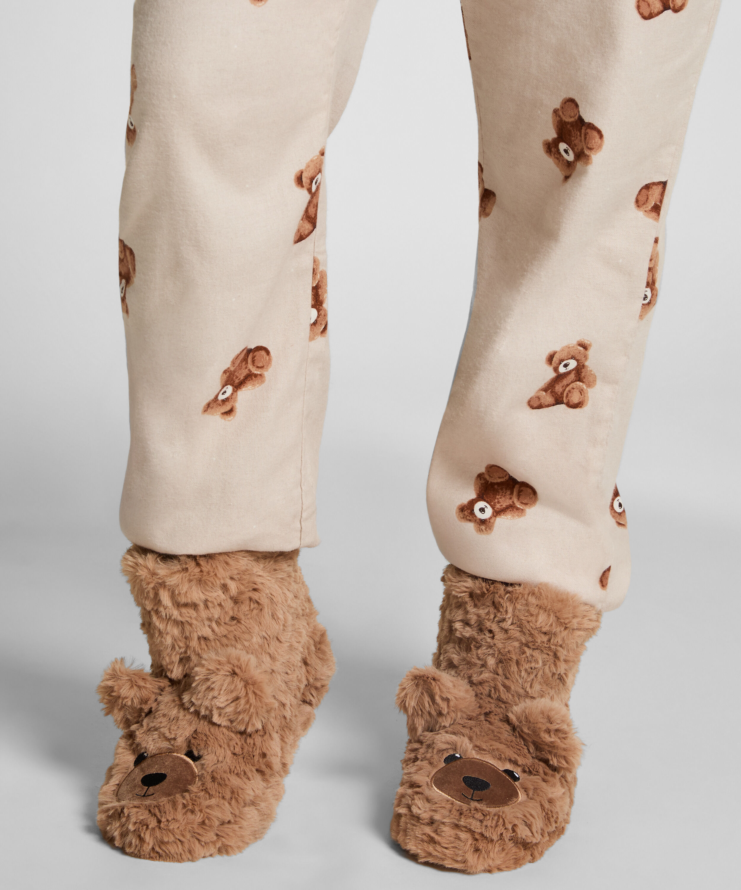 Sloffen Teddy Beer, Beige