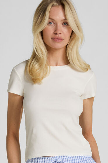 Hunkemöller Pyjama Top met Korte Mouwen Wit