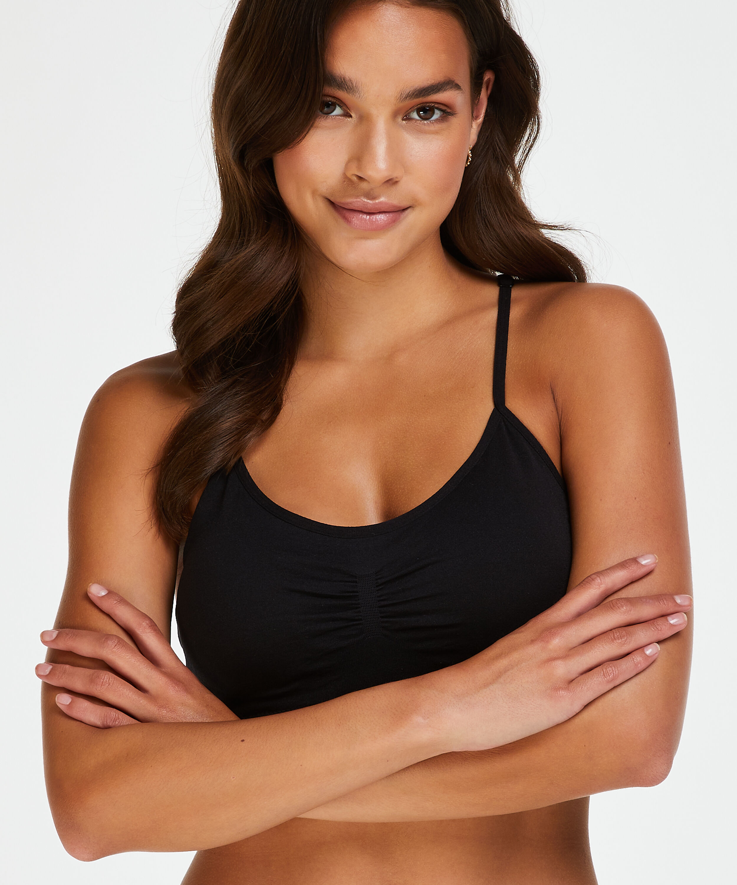 Naadloze bralette Rose, Zwart