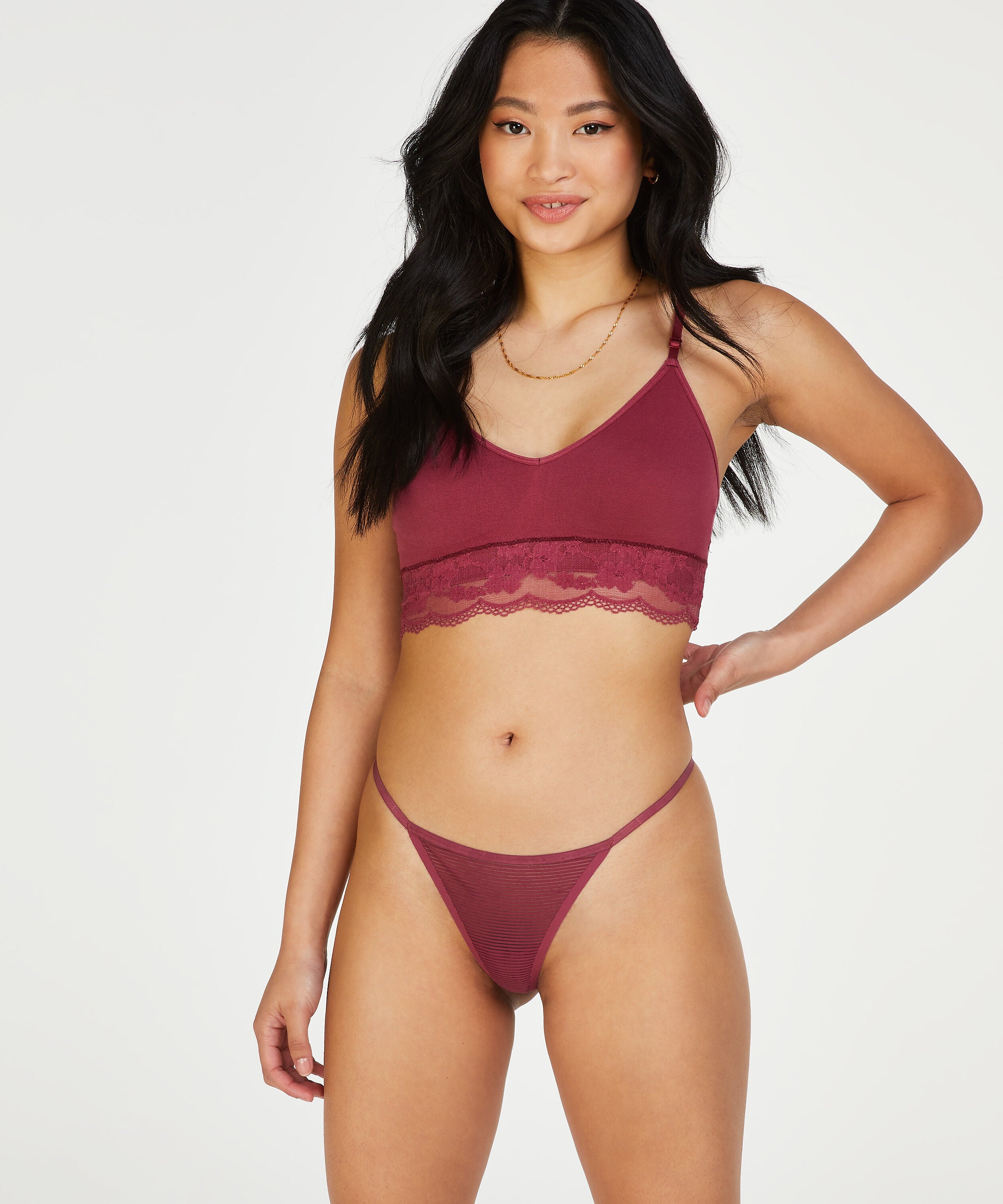 Invisible string Stripe Mesh, Rood