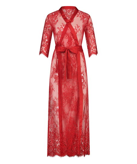 Lange Kimono Allover Lace, Rood