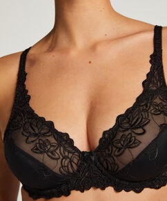 Niet voorgevormde beugel bh Diva, Zwart