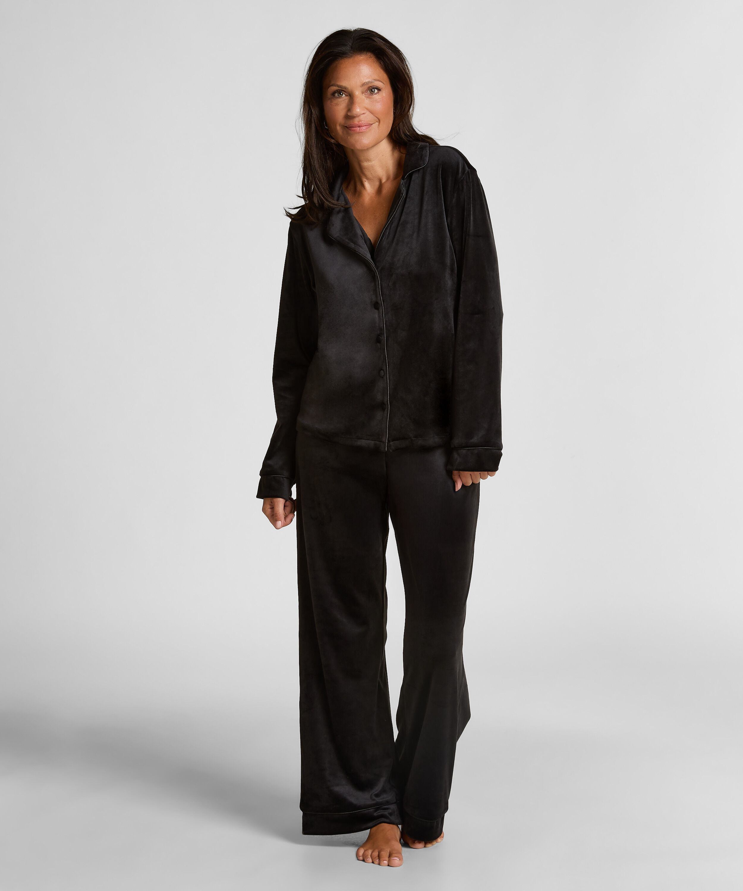 Pyjamabroek Velours, Zwart