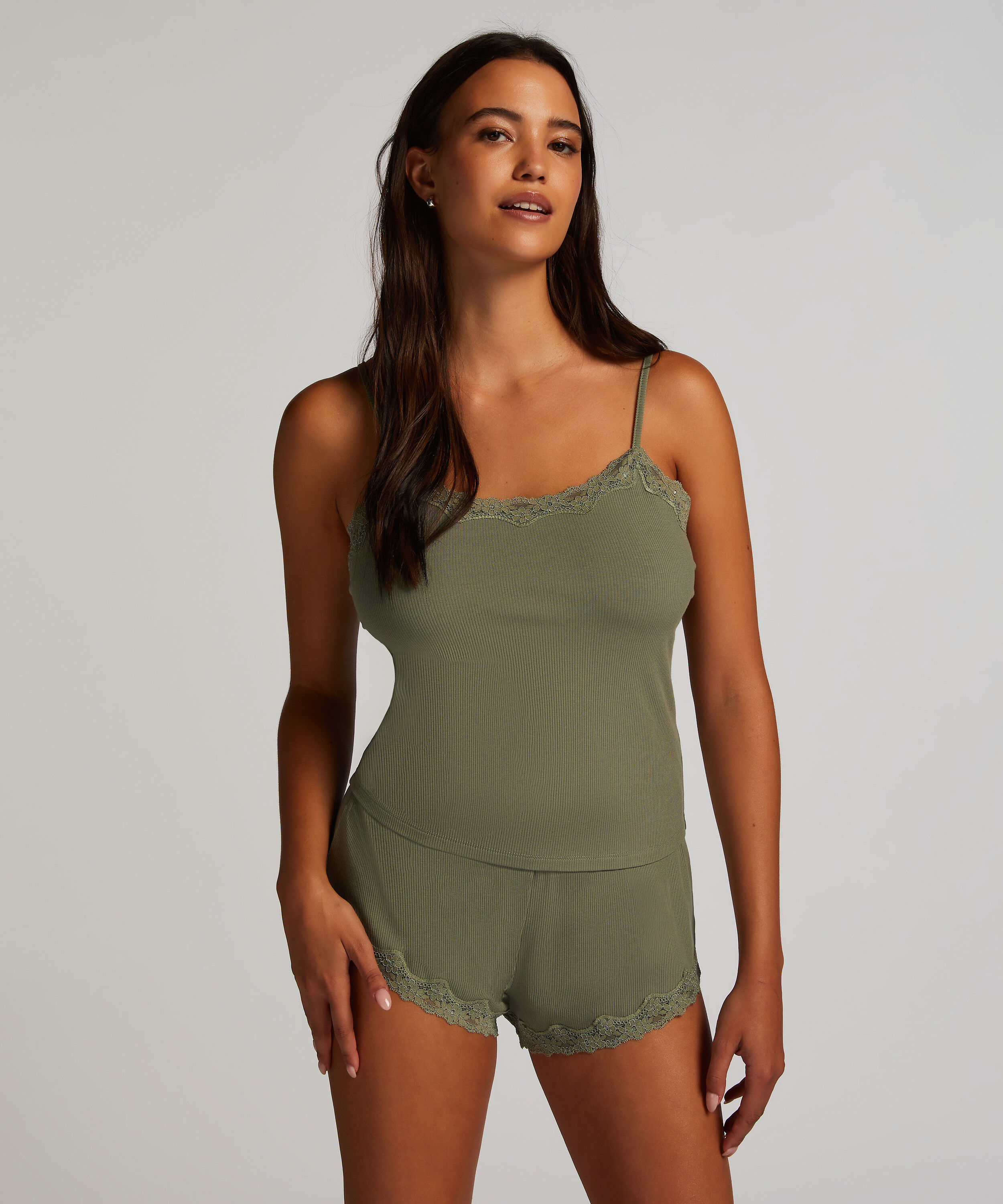 Korte pyjama set, Groen