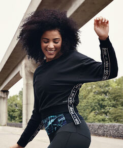 HKMX cropped sweater, Zwart