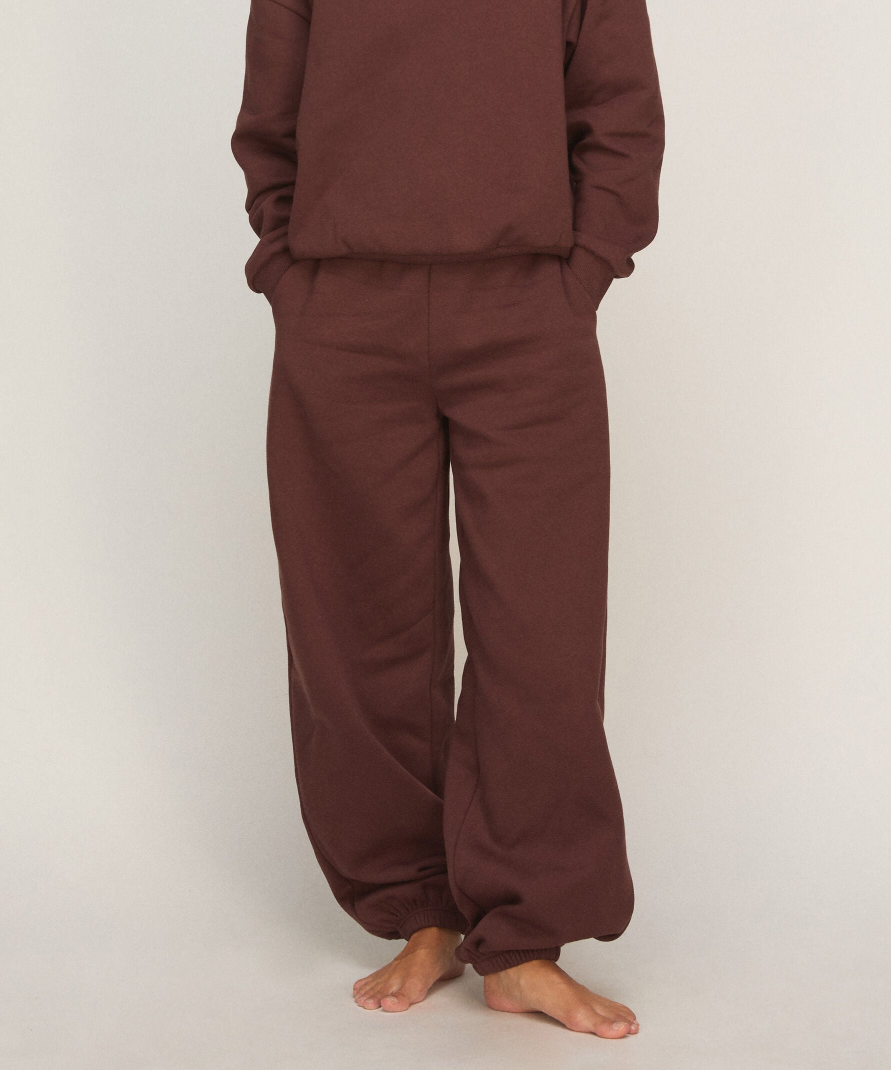 Joggingbroek van Sweat Stof, Bruin Joggingbroek van Sweat Stof, Bruin