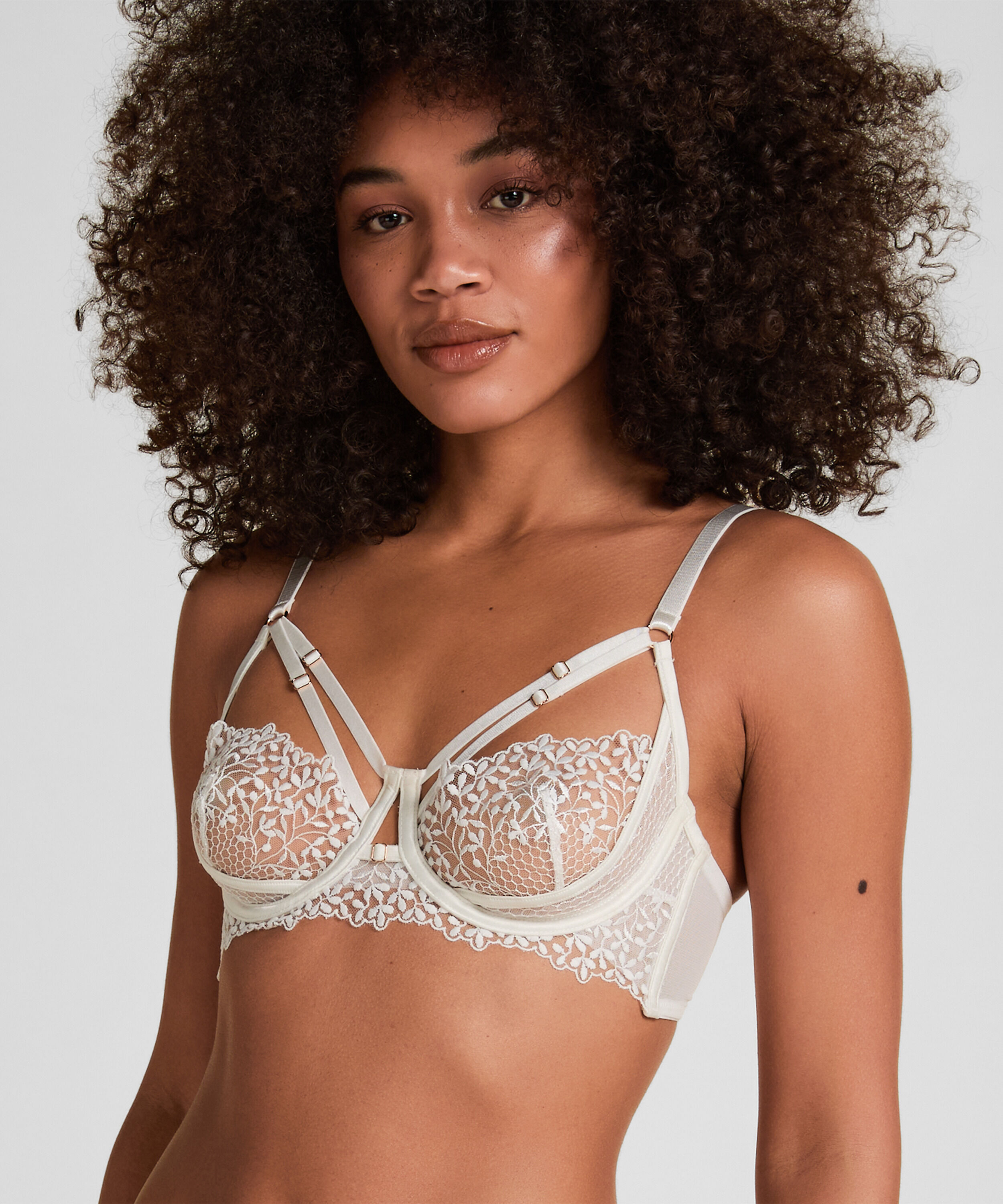 Niet-Voorgevormde Beugel Longline bh Kristina, Wit Niet-Voorgevormde Beugel Longline bh Kristina, Wit