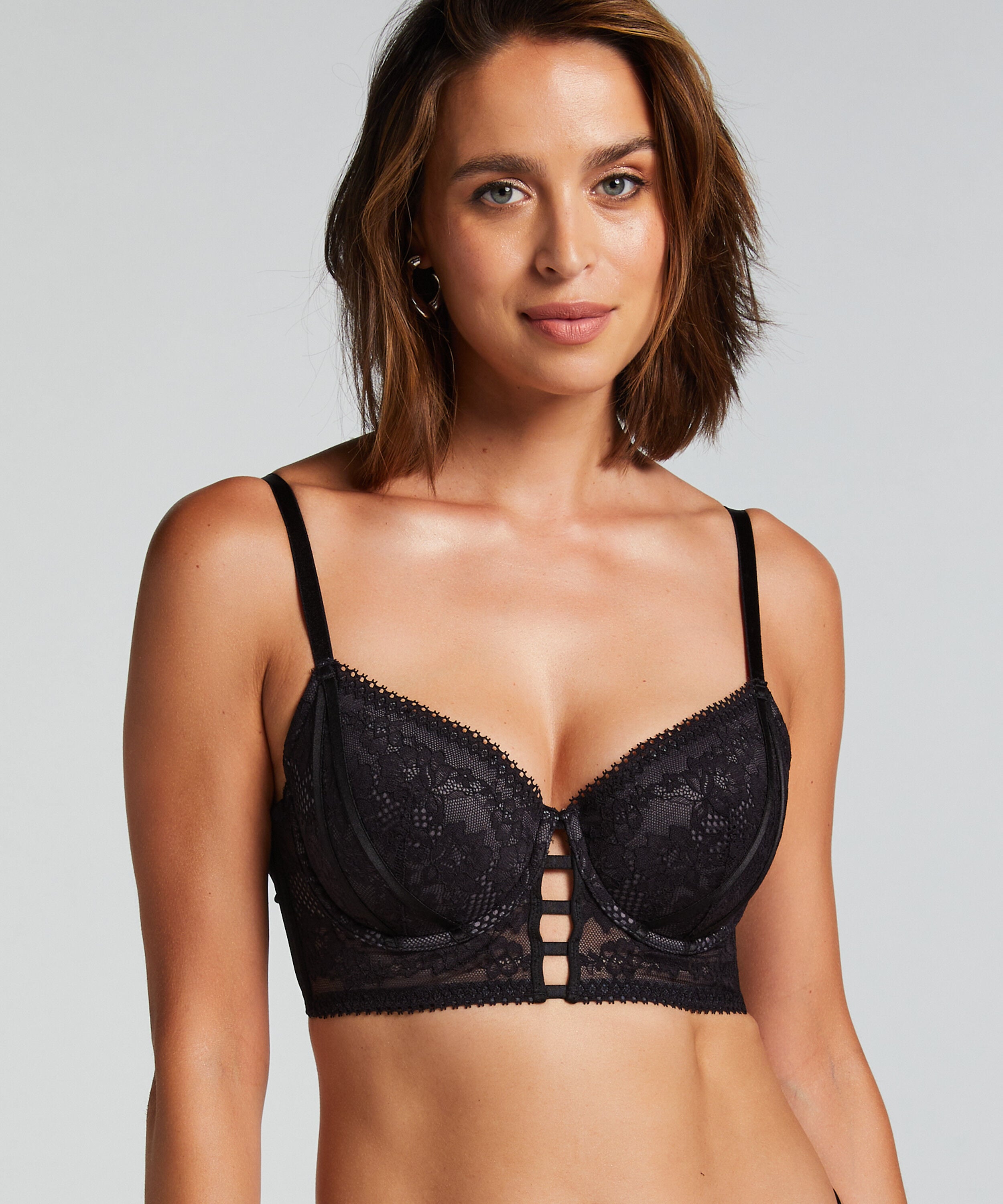 Voorgevormde longline beugel bh Vera, Zwart