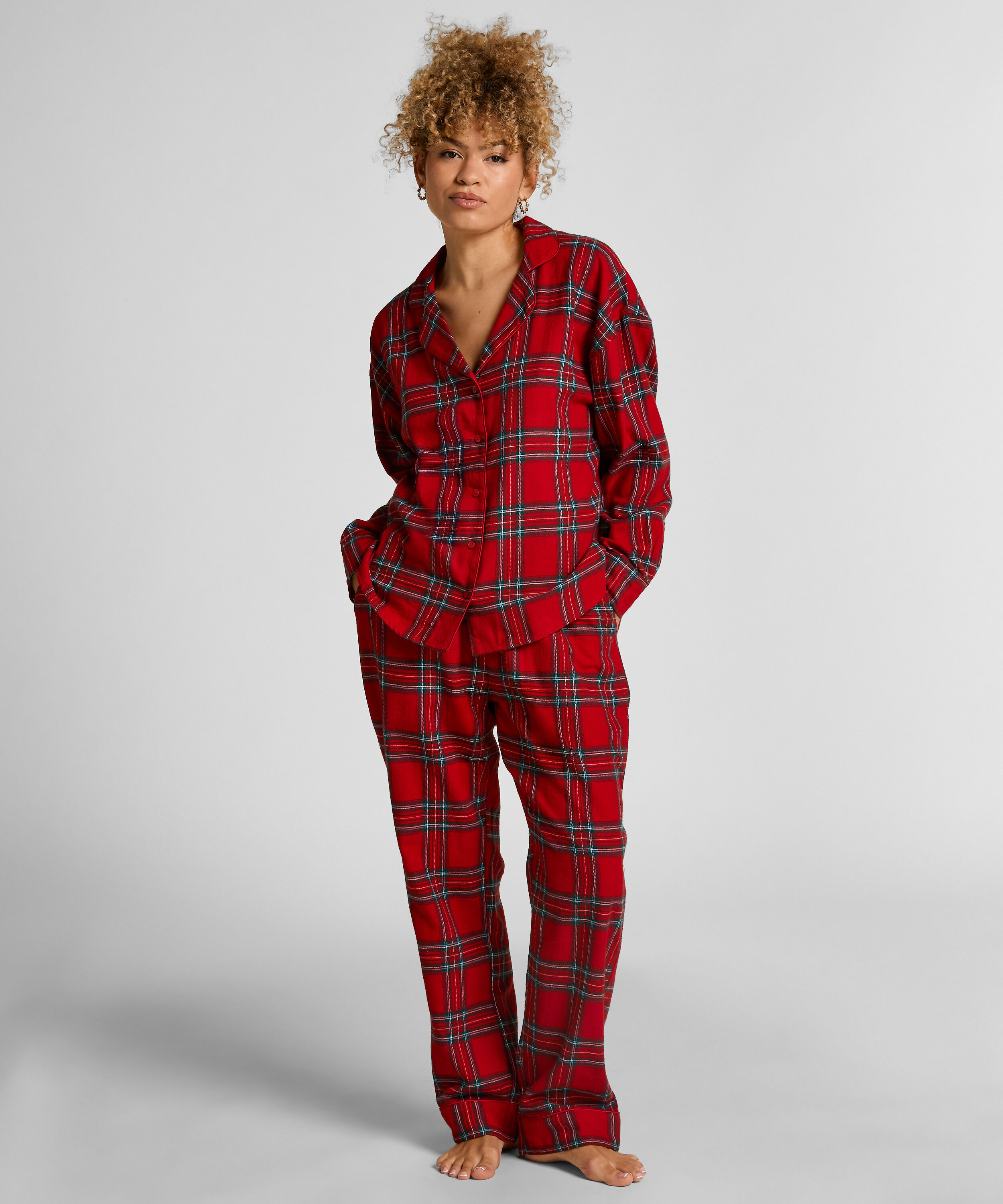 Petite pyjamabroek Flanel, Rood