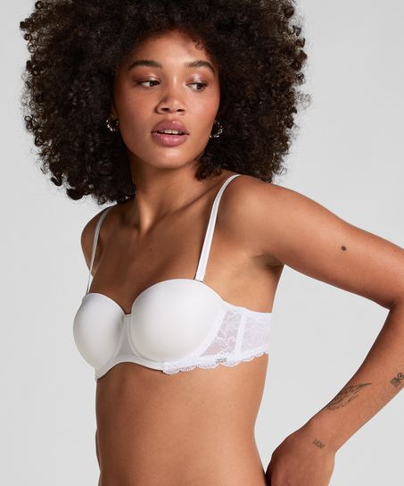 AISILIN Damesbeha Strapless Beugel Grote Maten met Kant Zonder Pads Multiway Roze Wit 95D