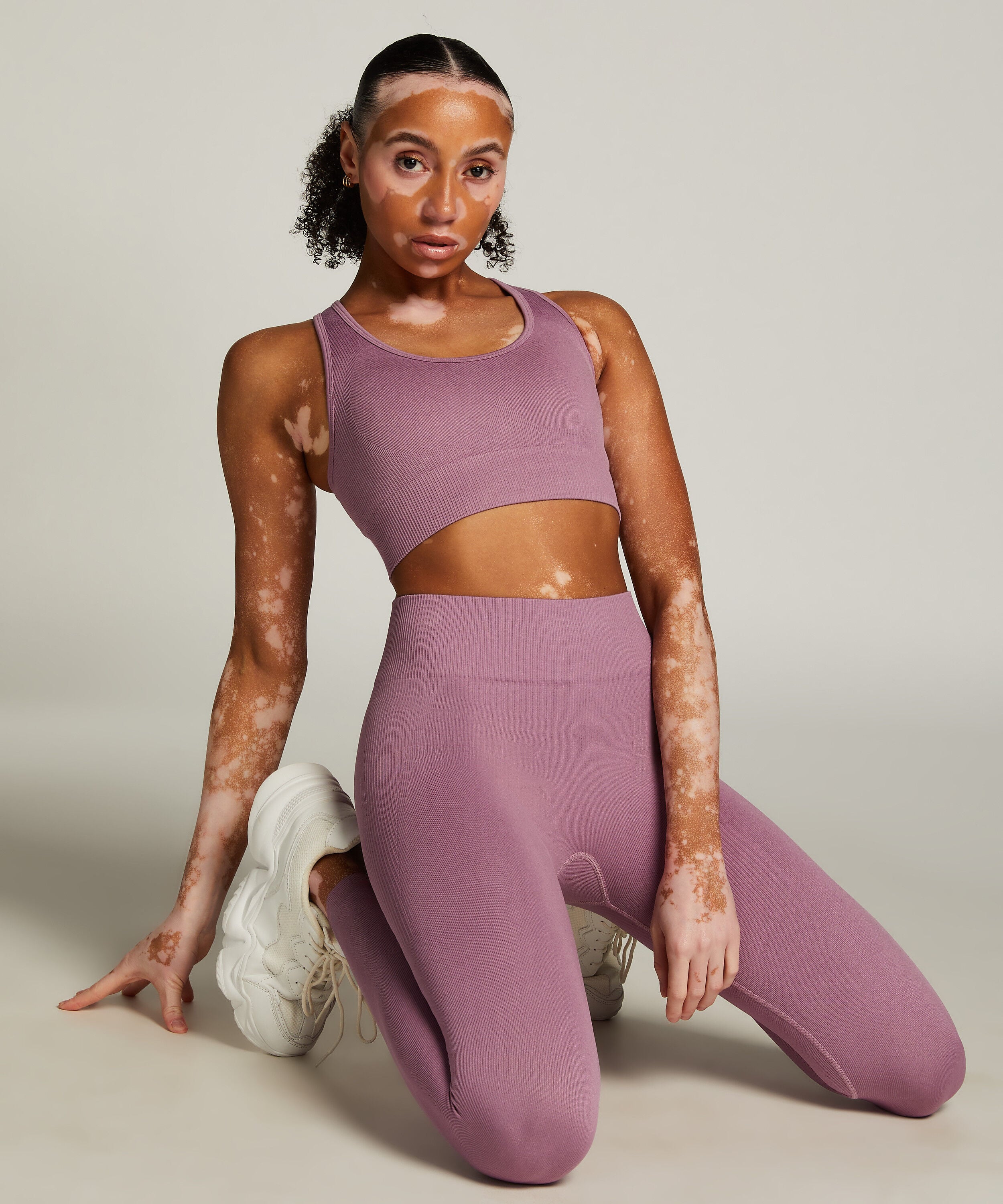HKMX High waisted naadloze sportlegging, Paars