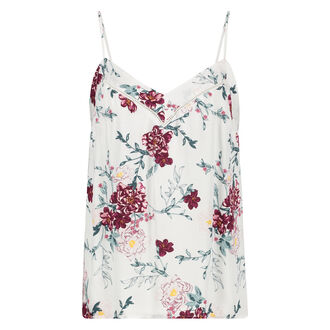 Cami top Woven Floral, Wit