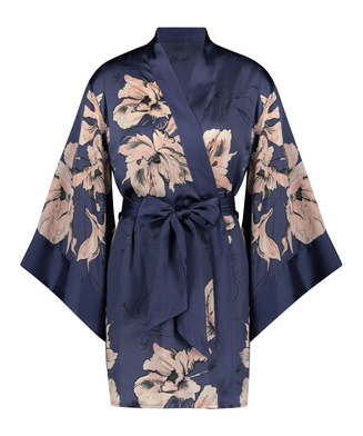 Kimono Satijn Bloom, Blauw
