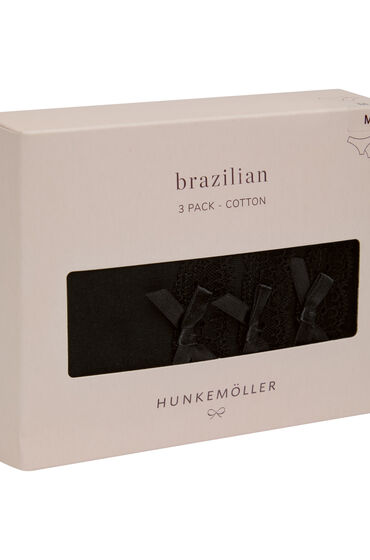 Hunkemöller Multipack Katoenen Brazilian Slips Zwart