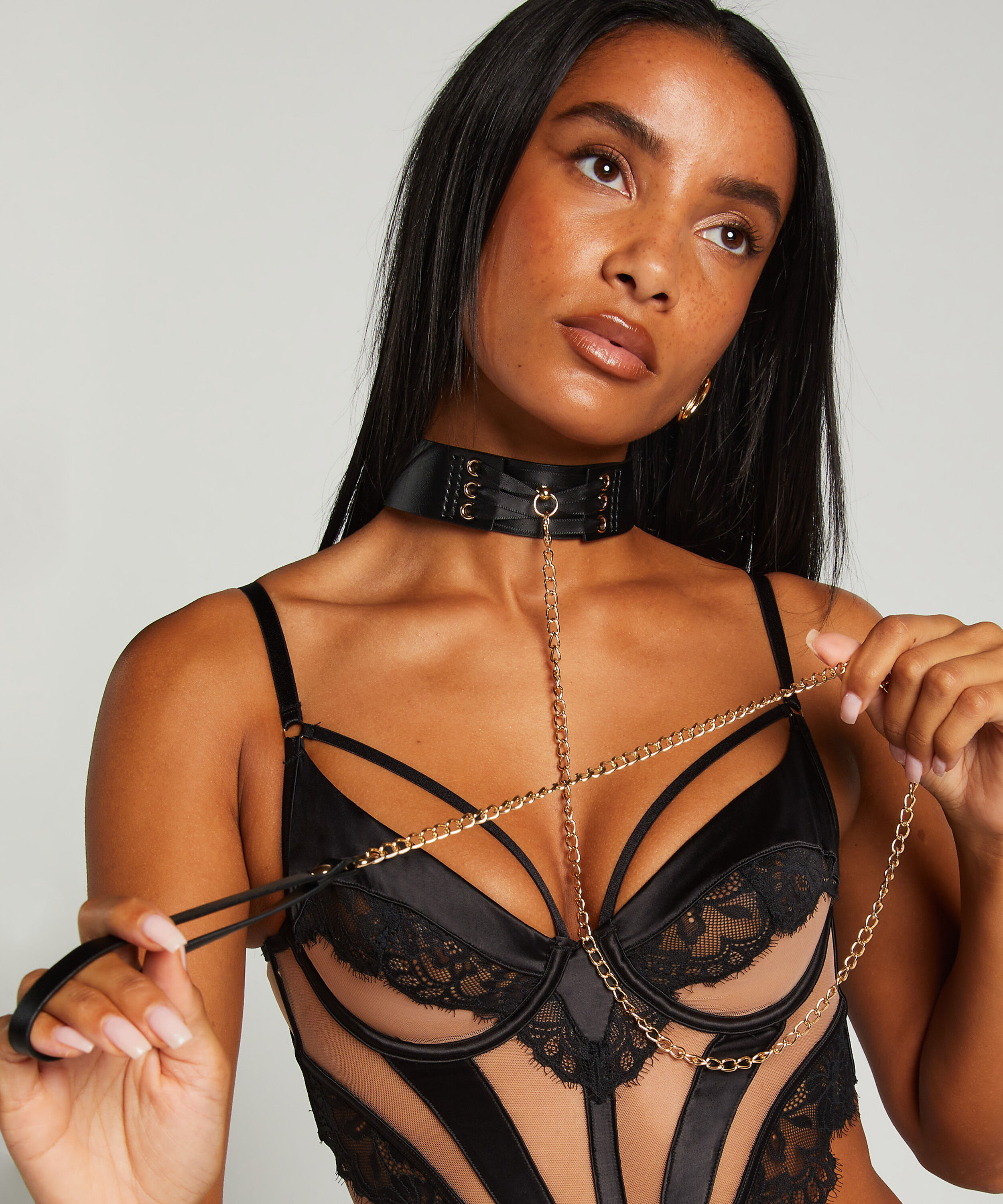 Private Choker Leash, Zwart