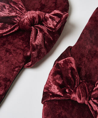 Velours Knot Slipper, Rood