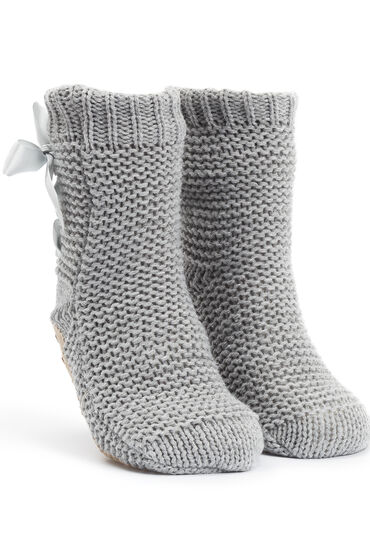 Hunkemoller Slippersok Lace Up Grijs hunkemoller kopen in de aanbieding