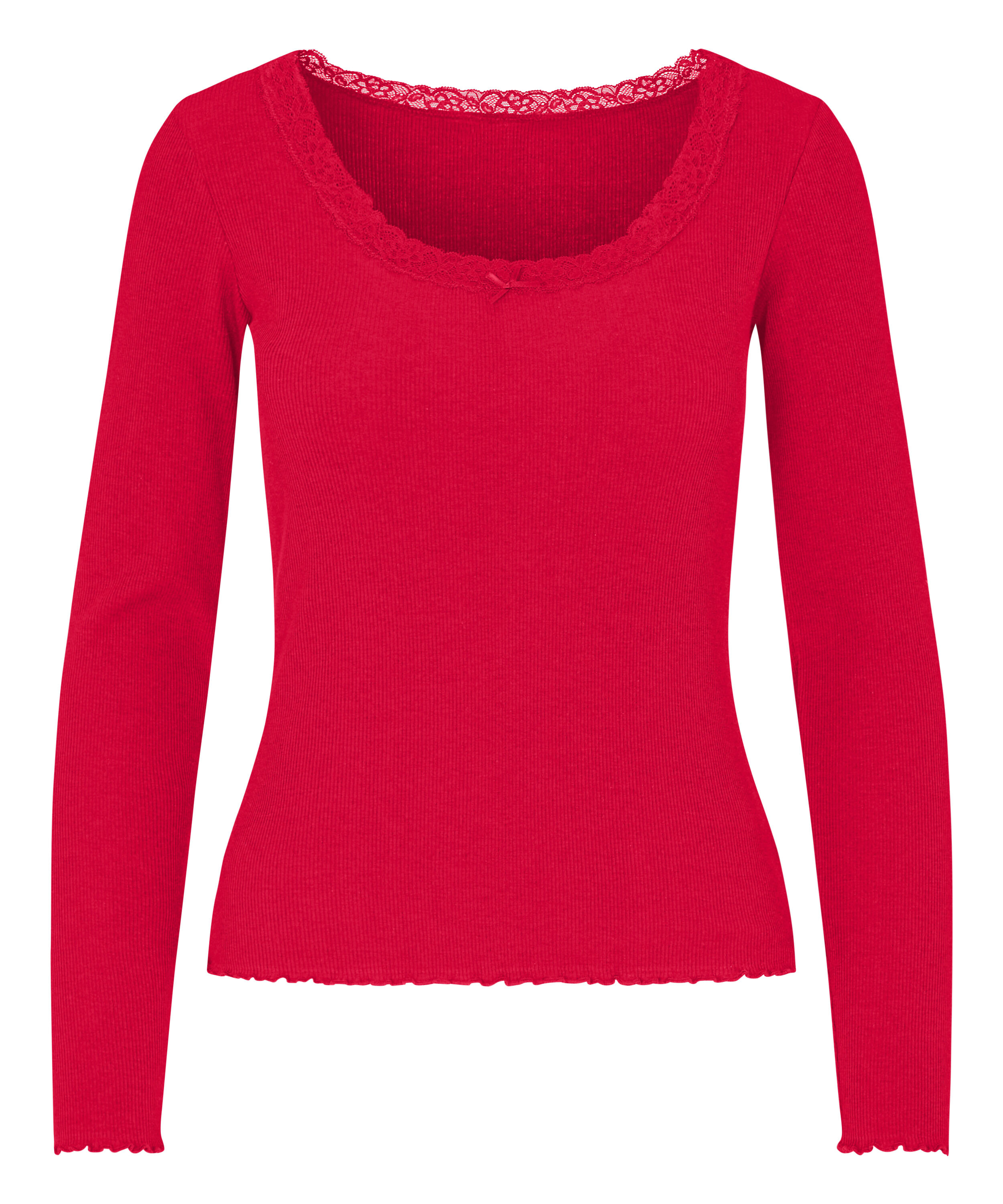 Tip Top Rood Top Jersey Lace - Rood - Pyjama tops voor dames - Hunkemöller