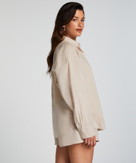 Pyjama top Linnen, Beige