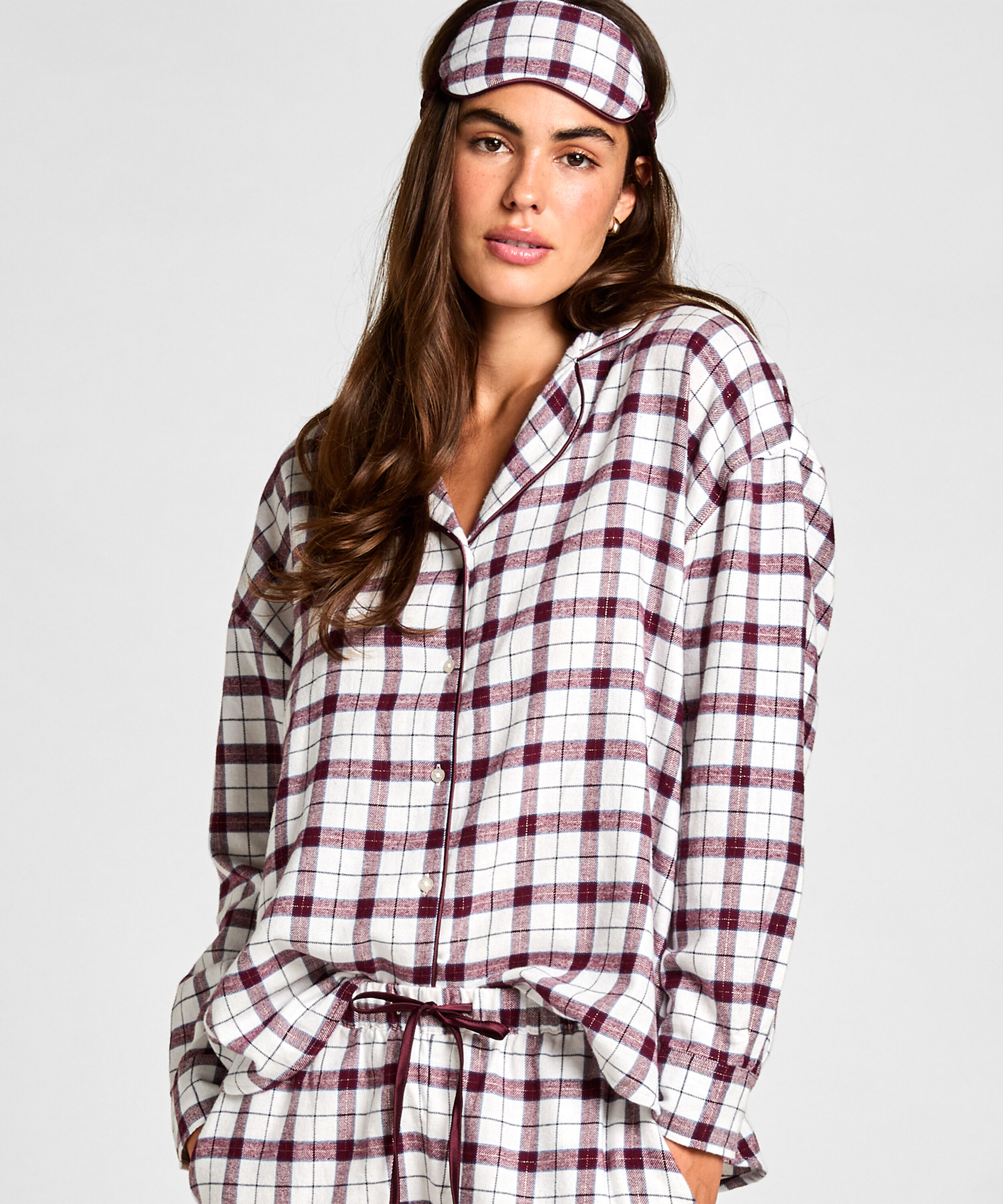 Pyjama Set met Oogmasker, Wit