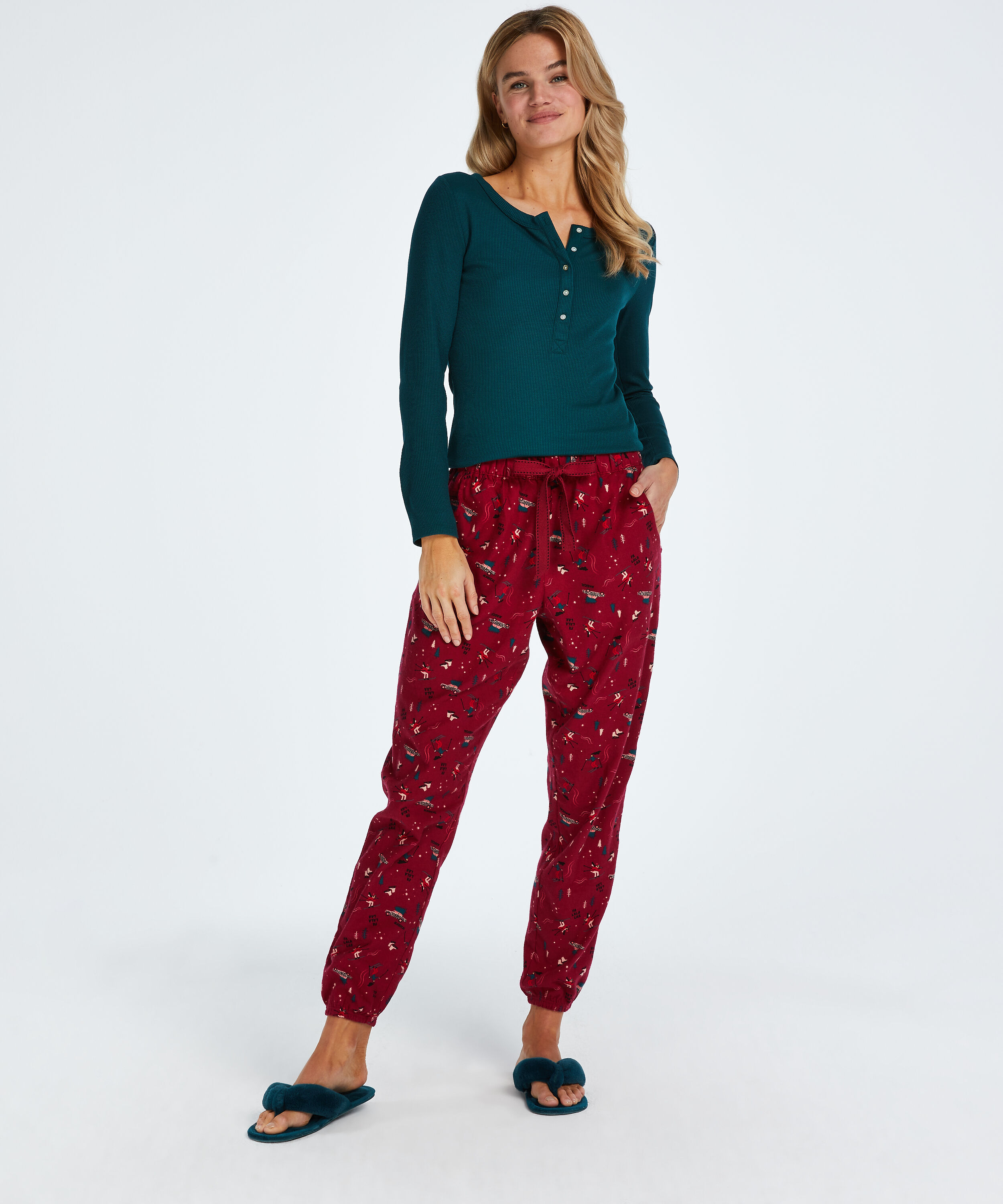 Pyjamabroek Twill, Rood
