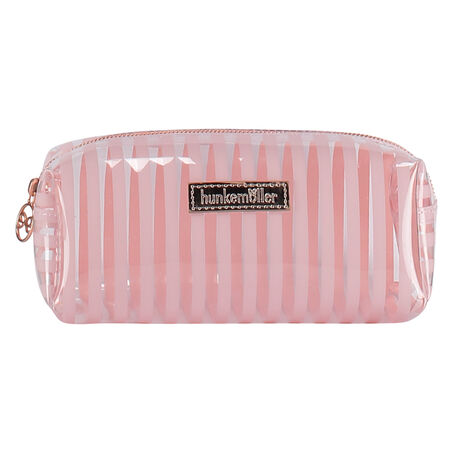 Make-up Tasje Stripe plastic, Roze