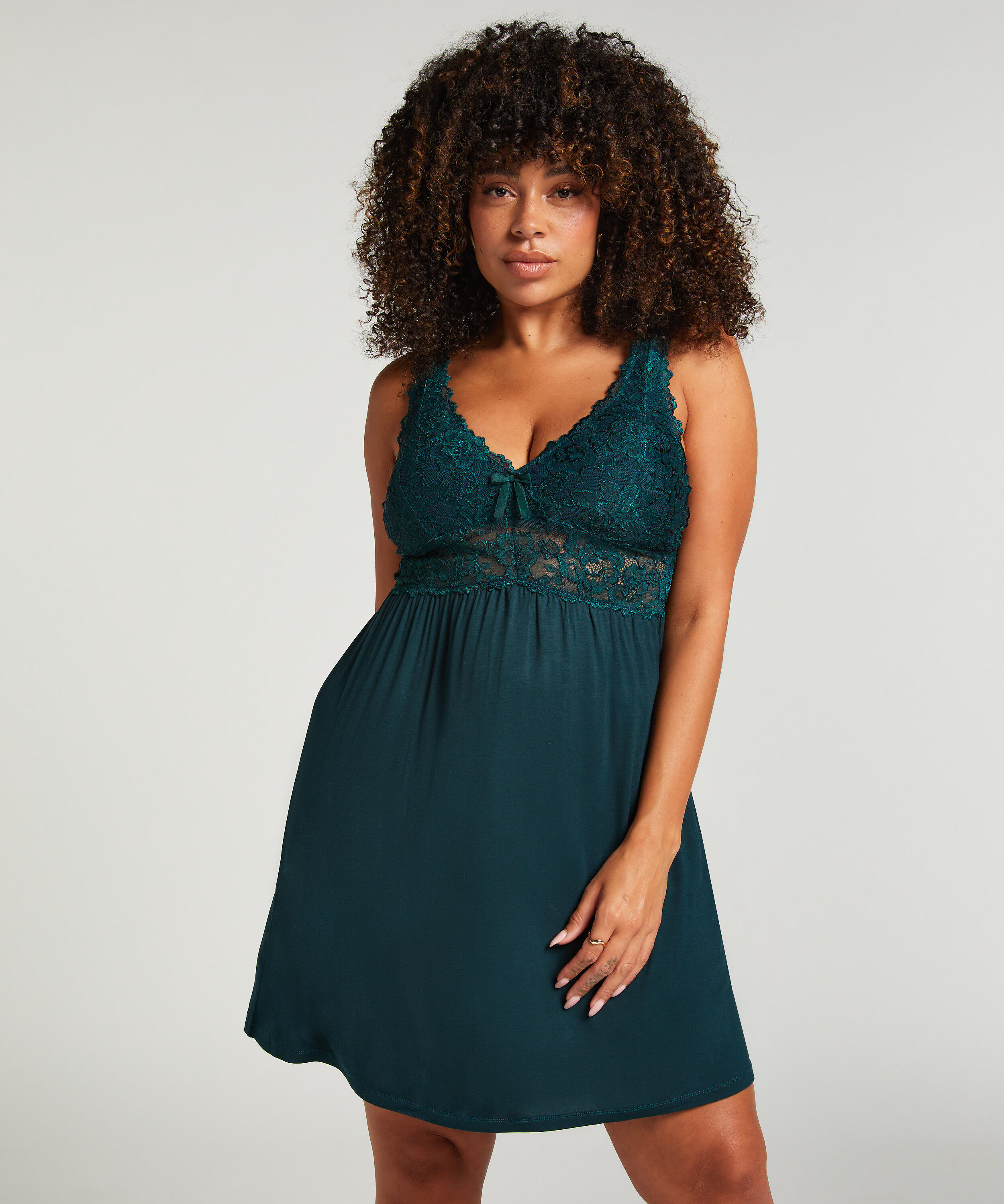 Slipdress Nora Lace, Groen