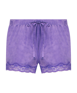 Shorts Velours Lace, Paars