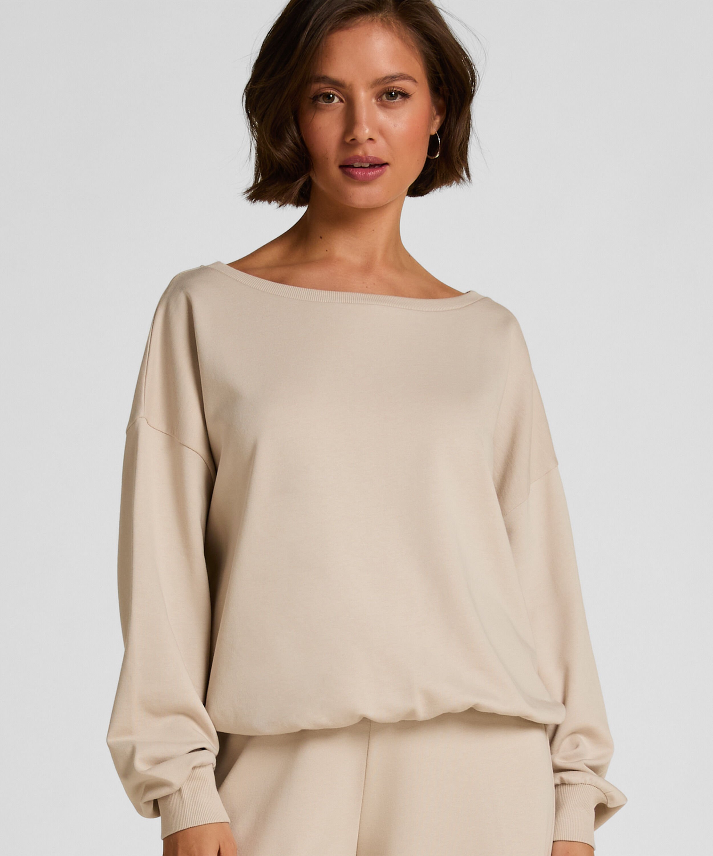 Boatneck Sweater Audrey, Grijs