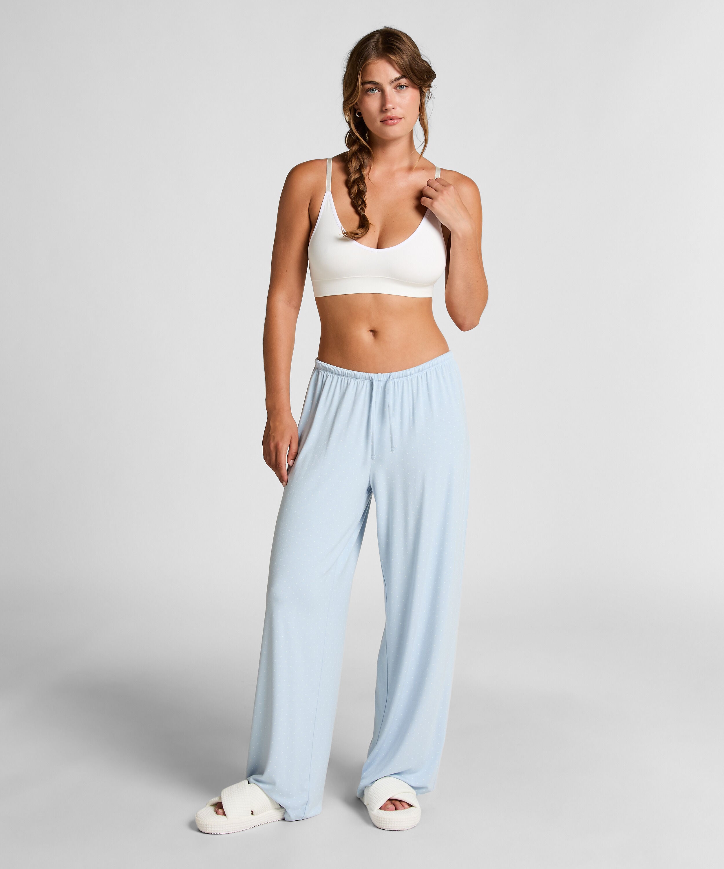 Jersey Pyjama Broek, Blauw Jersey Pyjama Broek, Blauw